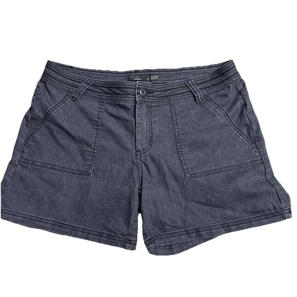 Prana Shorts Womens 12 Gray Organic Cotton Blend Tess Patterned Stitch Pockets - Picture 1 of 9